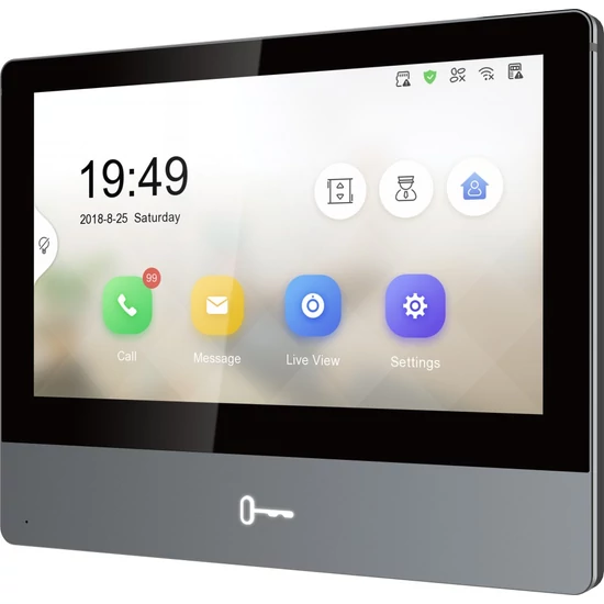 HIKVISION DS-KH8350-TE1 IP video-kaputelefon beltéri egység; 7" LCD kijelző; 1024x600 felbontás; PoE