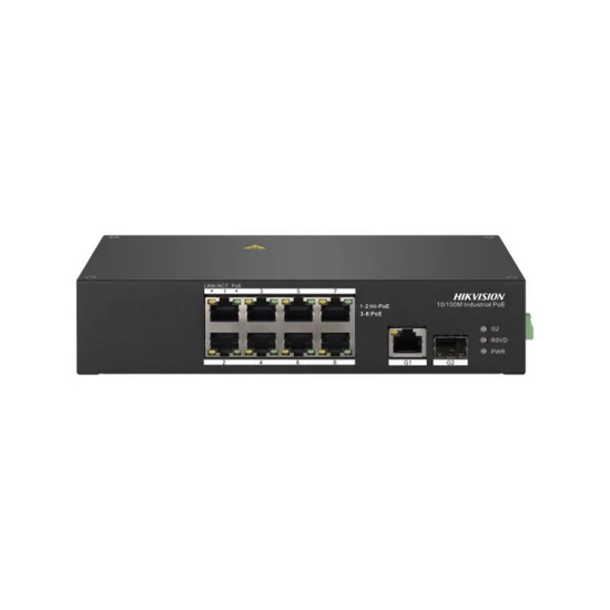 HIKVISION DS-3T0310HP/No Power unit Din sínes, ipari, 100M POE Switch, 90W, 8+2port, tápegység nélkü