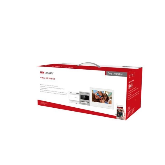 HIKVISION DS-KIS704EY Kétvezetékes HD video-kaputelefon szett; kültéri; fehér beltéri; disztributor;