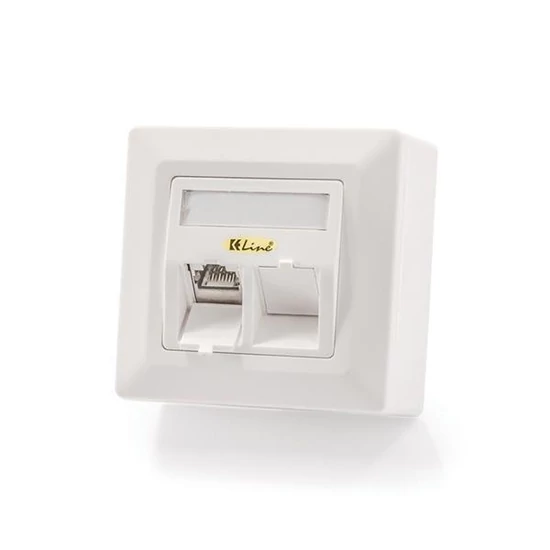KELINE 601140-AP + KEJ-CEA-S-10G(2) Cat.6A, Modulo50, 2xRJ45/s, falon kívüli csatlakozóval