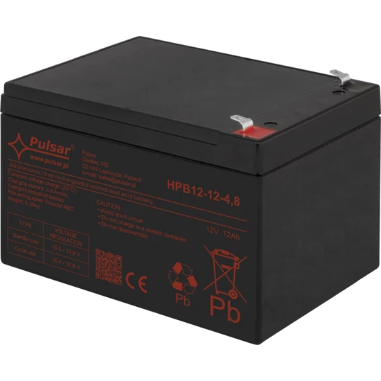 PULSAR HPB12-12-4.8 Akkumulátor 12V 12 Ah; HPB széria; T1 csatlakozó