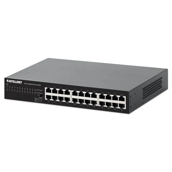 MANHATTAN 561273 Switch - 24 port, 1Gbps, asztali és rackes kialakítás, IEEE 802.3az, Fekete