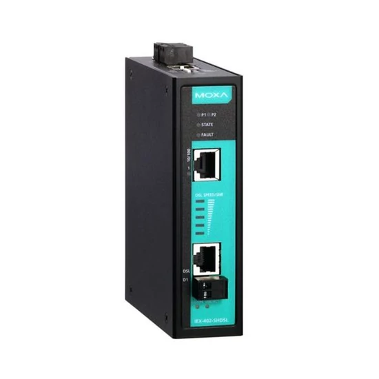 MOXA IEX-402-VDSL2 Managed VDSL2 Ethernet Extender with 1 10/100BaseT port, and 1 DSL port, -10 to 6