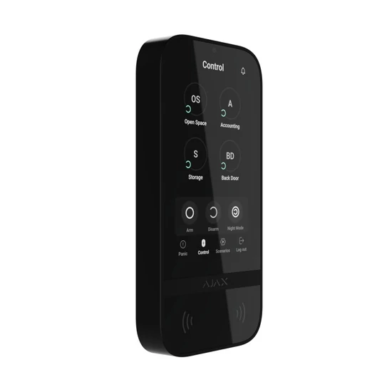 AJAX KEYPAD-TOUCHSCREEN-BLACK Keypad TouchScreen 5" érintőképernyős kezelő; kártyaolvasóval; fekete
