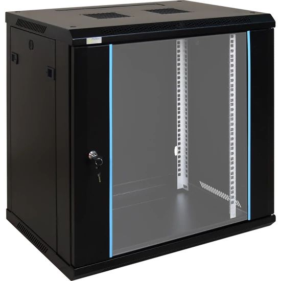 PULSAR RW1264 19" 12U 600x450 fali rack szekrény; készre szerelt; fekete
