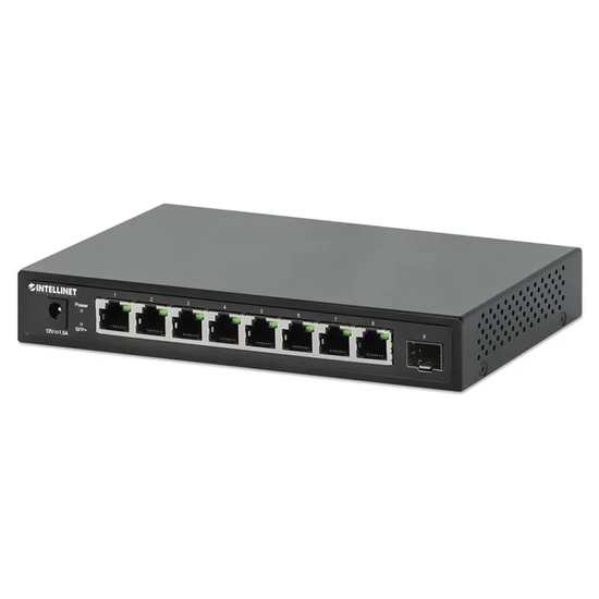 MANHATTAN 562096 Switch - 9 port, 8db 2.5Gbps+ 1db SFP+ Fekete