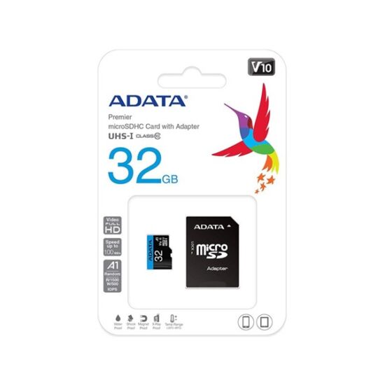 ADATA AUSDH32GUICL10A1-RA1 MicroSD kártya - 32GB microSDHC UHS-I Class10 A1 V10 + adapter