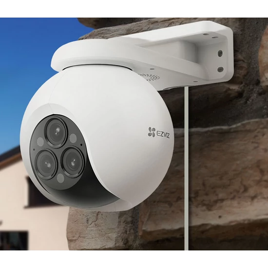 EZVIZ CS-H80f(4MP+4MP+4MP) IP, PT kamera, 12MP, Wifi, Kétirányú audió, SD foglalat, IR-Fehér LED 30m