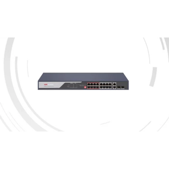 HIKVISION DS-3E0318P-E (C) 18 portos PoE switch ; 16 PoE + 2 kombinált uplink port; nem menedzselhet