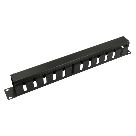 NESTRON NRCM-LI-1M 19" kábel rendező panel; 1U; vízszintes; fedéllel; fém