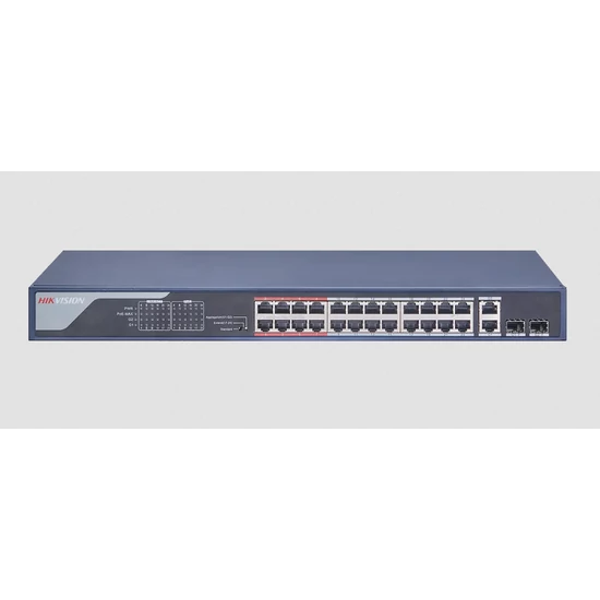 HIKVISION DS-3E0326P-E (C) 26 portos PoE switch ; 24 PoE + 2 kombinált uplink port; nem menedzselhet