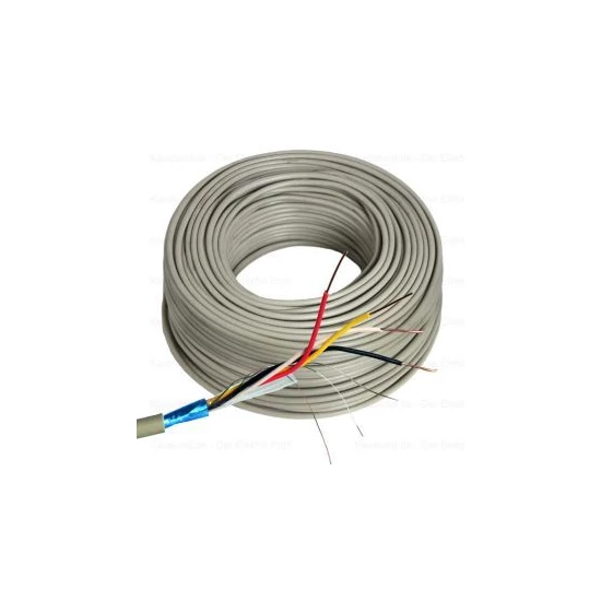Biztonságtechnikai kábel, szürke, 1x4 eres, 1x4x0,8 mm2, 100 m
