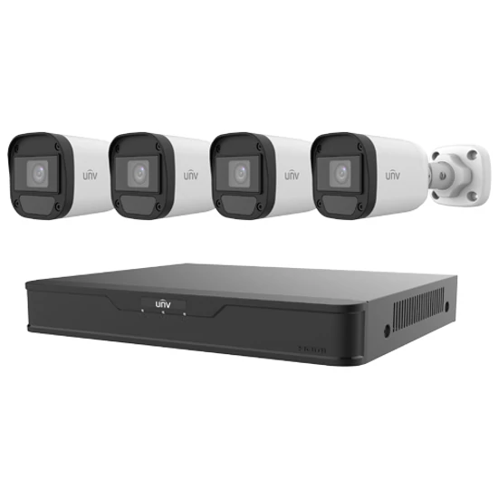 UNIVIEW KIT/XVR301-04G3/4xUAC-B112-F28 4 csatornás Hibrid rögzítő csomag. 4db analóg csőkamerával