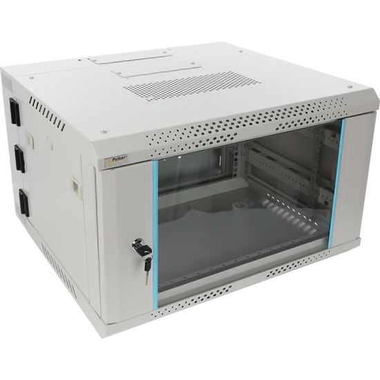 PULSAR RWDA665-G 19" 6U 600x550 fali rack szekrény; kiforgatható; lapraszerelt; szürke; könnyített k