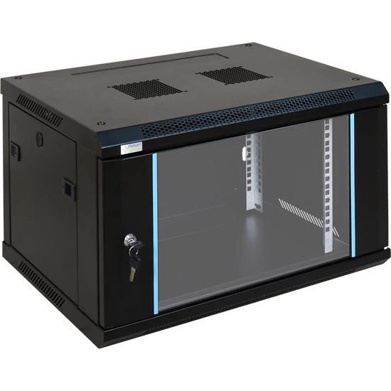 PULSAR RW664 19" 6U 600x450 fali rack szekrény; készre szerelt; fekete