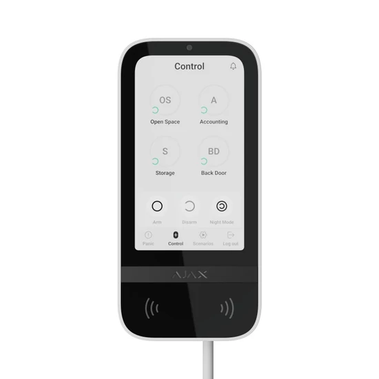 AJAX KEYPAD-TOUCHSCREEN-FIBRA-WHITE Keypad TouchScreen Fibra 5" érintőképernyős kezelő; vezetékes; k