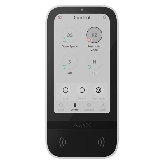 AJAX KEYPAD-TOUCHSCREEN-G3-WHITE Keypad TouchScreen G3 5" érintőképernyős kezelő; kártyaolvasóval; G