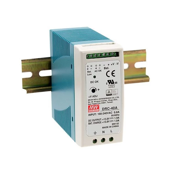 Mean Well DRC-40A akkumulátortöltős Tápegység, 12 V DC, 40 W