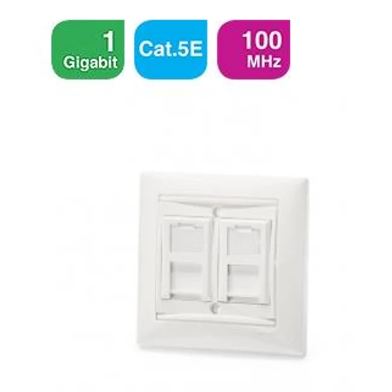 KELINE 601152 + KEJ-C6-U-TL(2) Cat.6, Valena Life kompatibilis fali aljzat, 2xRJ45/u, fehér