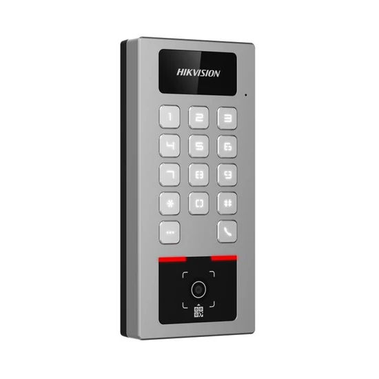 HIKVISION DS-K1T502DBWX-QRE1 Beléptető vezérlő terminál; Mifare; DESfire hitelesítés; QR kód olvasó;