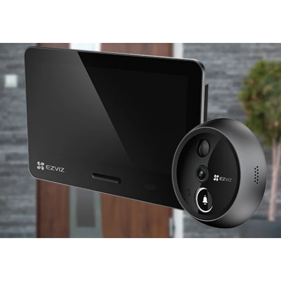 EZVIZ CS-EP4(8MP) Vezetéknélküli ajtótelefon szett, 4K, Wifi, Mik-Audio, mircoSD foglalat, akkumulát
