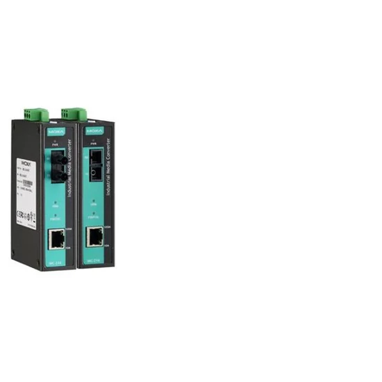 MOXA IMC-21A-M-ST-T Industrial 10/100BaseT to 100BaseFX media converter, multi mode, ST connector, -