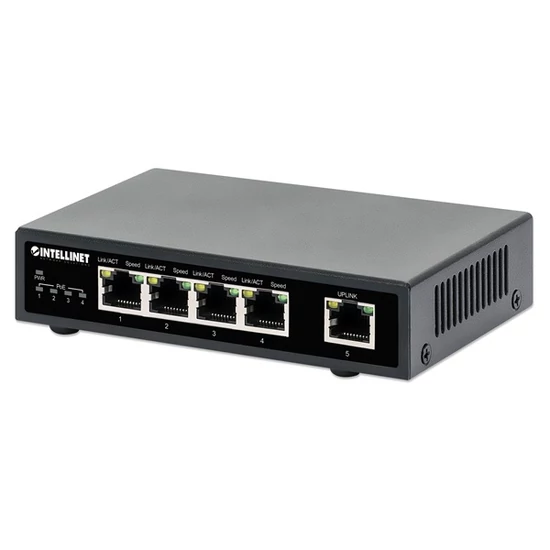 MANHATTAN 561839 Switch PoE - 5 port, 4db 1Gbps PoE+ + 1db 1Gbps, 802.3at/af, 62W