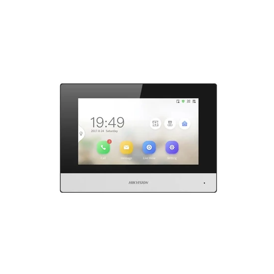 HIKVISION DS-KH6320Y-WTE2 IP video-kaputelefon beltéri egység; 7" LCD kijelző; 1024x600 felbontás; W