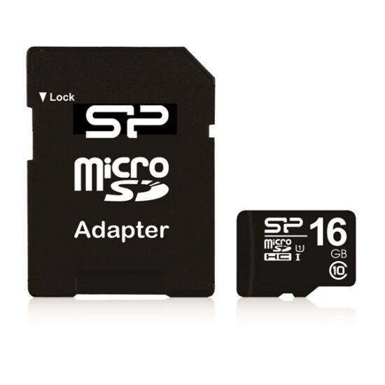 SILICON POWER SP016GBSTH010V10SP MicroSD kártya - 16GB microSDHC Class10 + adapter