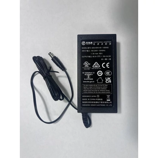 HIKVISION TAPHIK48V1.35A Tápegység PoE switchekhez; külső; 48 VDC, 1,35 A