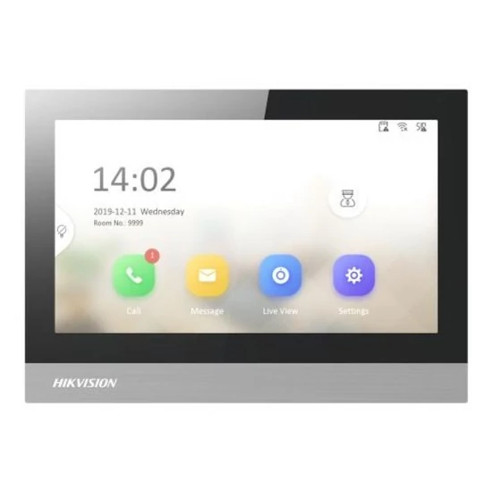 HIKVISION DS-KH8380-WTE1/Flush IP video-kaputelefon beltéri egység; 7" LCD kijelző; 1024x600 felbont