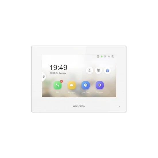 HIKVISION DS-KH6320-LE1/White (B) IP video-kaputelefon beltéri egység; 7" TFT LCD érintő kijelző; 10