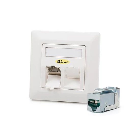 KELINE 601140-UP + KEJ-C6A-S-HD(2) Cat 6A, Modulo50, 2xRJ45/s, HD süllyesztett