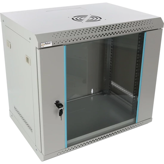 PULSAR RW954-G 19" 9U 540x400 fali rack szekrény; készre szerelt; szürke; könnyített kialakítás