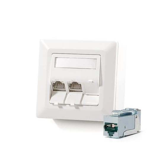 KELINE 601143-AP + KEJ-C6A-S-HD(3) Cat.6A, Modulo50, 3xRJ45/s, HD falon kívüli