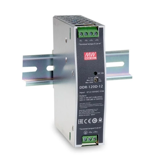 MEAN WELL DDR-120B-48 Tápegység; 48V; 2,5A; 120W; DIN sínre szerelhető