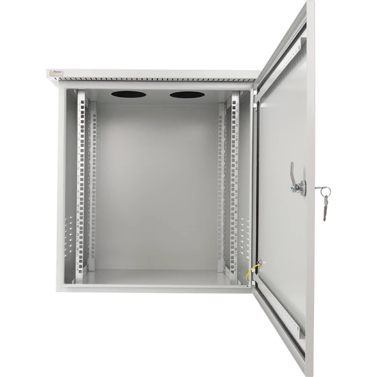 PULSAR RK1264-G 19" 12U 600x400 fali rack szekrény; készre szerelt; vandálbiztos; szürke