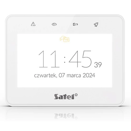 SATEL INT-TSG2R-W 4,3" érintőképernyős kezelő; fehér; Mifare hitelesítés