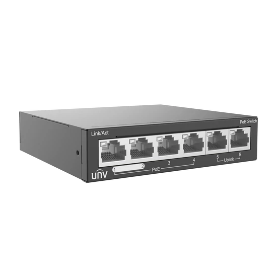 UNIVIEW NSW2020-6T-POE-IN 6 portos 10/100Mbps-es, PoE Switch