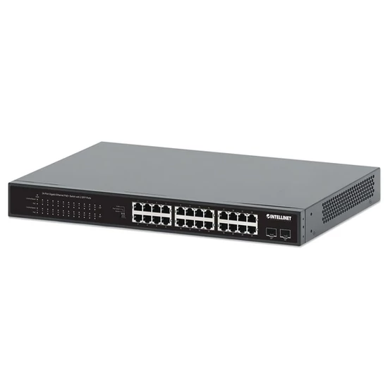 MANHATTAN 561891 Switch PoE - 24 port, 24db 1Gbps PoE++ 2 SFP, rack, 802.3at/af, 370W