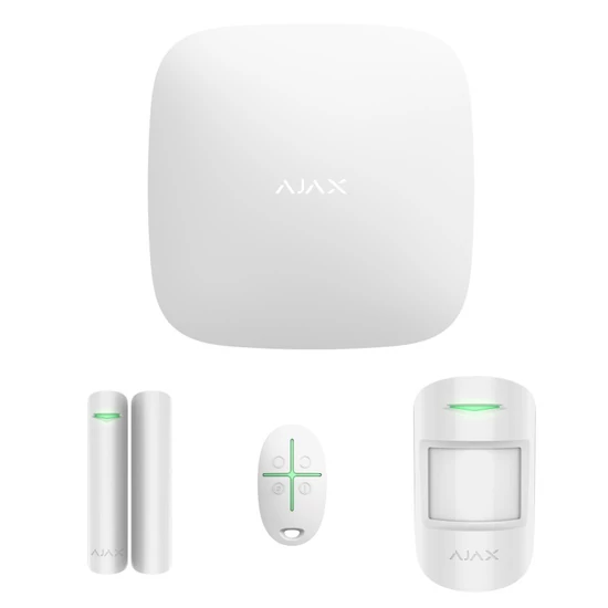AJAX STARTERKIT-WHITE StarterKit kezdőcsomag; HUB riasztóközpont szett; fehér eszközökkel