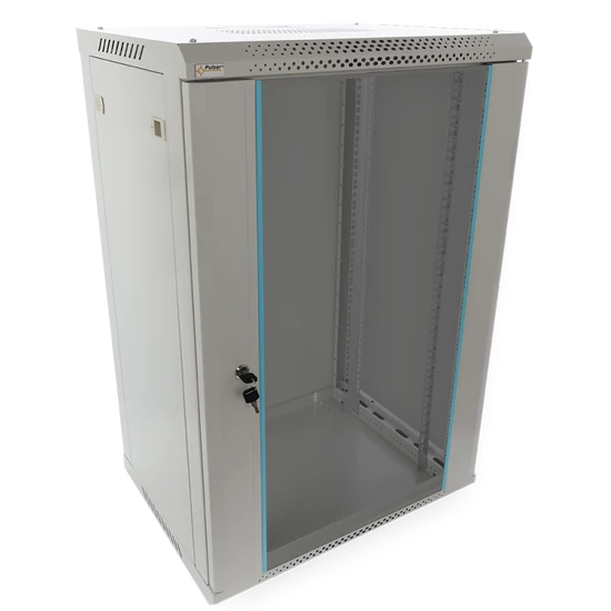 PULSAR RWA1864-G 19" 18U 600x450 fali rack szekrény; lapraszerelt; szürke; könnyített kialakítás