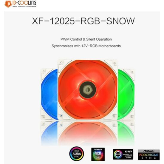 ID-COOLING XF-12025-RGB-SNOW Cooler 12cm