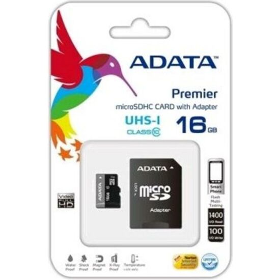 ADATA AUSDH16GUICL10-RA1 MicroSD kártya - 16GB microSDHC UHS-I Class10 + adapter