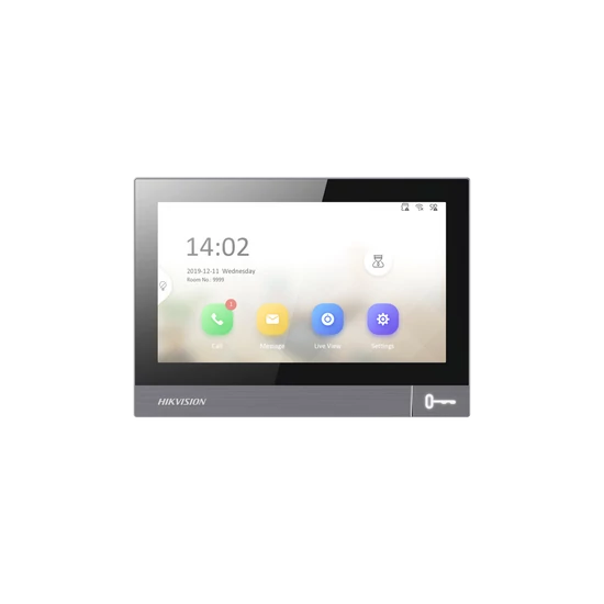 HIKVISION DS-KH8381-WTE1 IP video-kaputelefon beltéri egység; 7" IPS kijelző; 1024x600 felbontás; WiFi; PoE