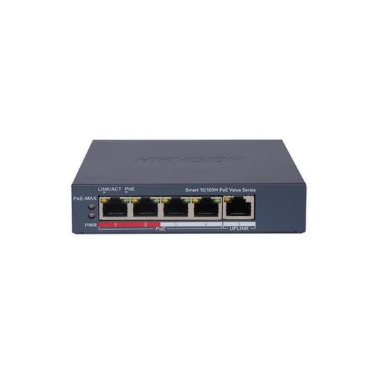 HIKVISION DS-3E1105P-EI(V2) 5 portos PoE switch ; 4 PoE + 1 uplink port; smart menedzselhető