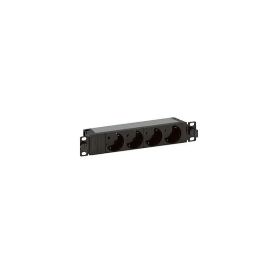 LEGRAND 646801 elosztó - , 10", 1U, 4 aljzat, gyermekvédett, 1 méter, fekete