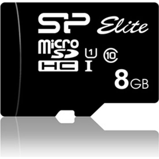 SILICON POWER SP008GBSTHBU1V10SP MicroSD kártya - 8GB microSDHC Elite UHS-1 U1 + adapter