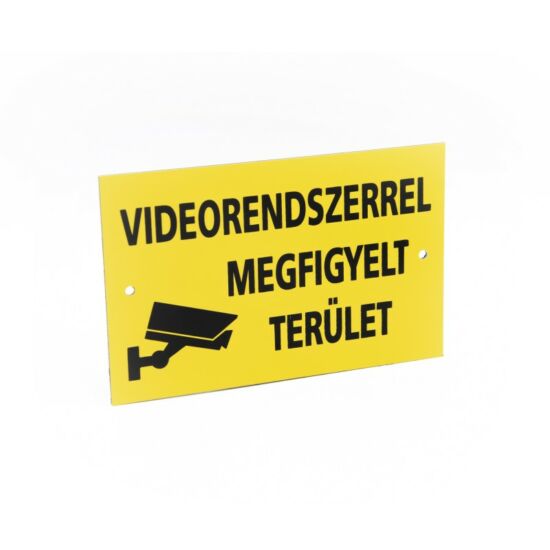 METZ FT100 Figyelmeztető tábla; "VIDEORENDSZERREL MEGFIGYELT TERÜLET"; tartós kültéri kivitel; 197 x 125 mm