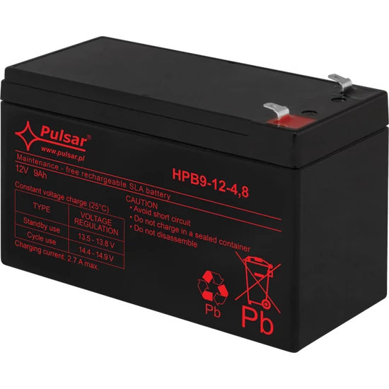 PULSAR HPB9-12-4.8 Akkumulátor 12V 9Ah; HPB széria; T1 csatlakozó